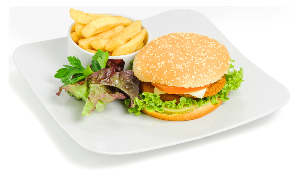 Crispy Burger with Fries